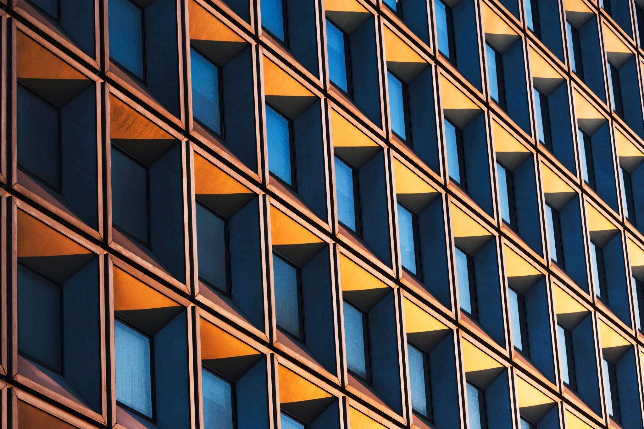 Modern steel and glass facade of a building