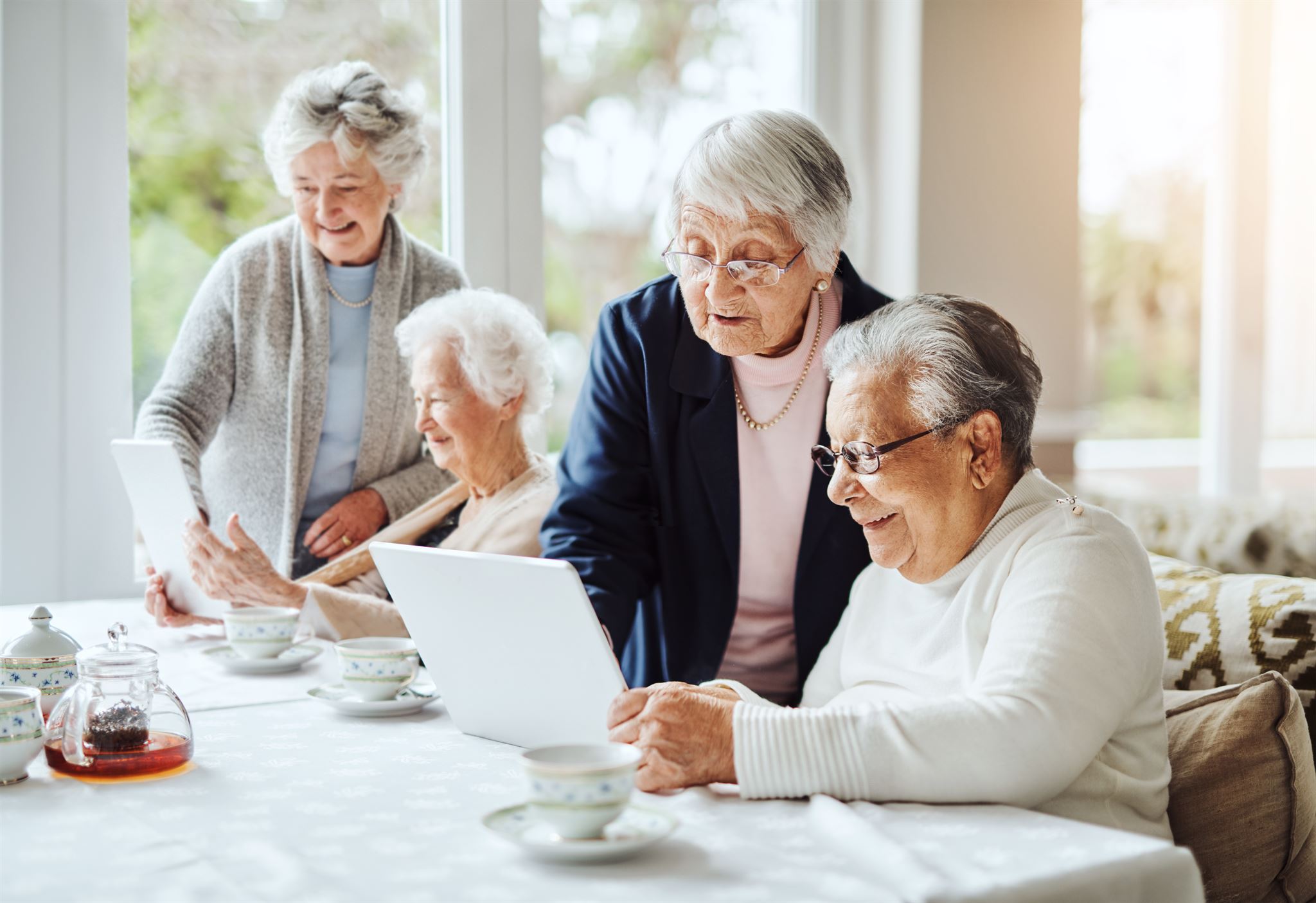 Residents happily using digital council services