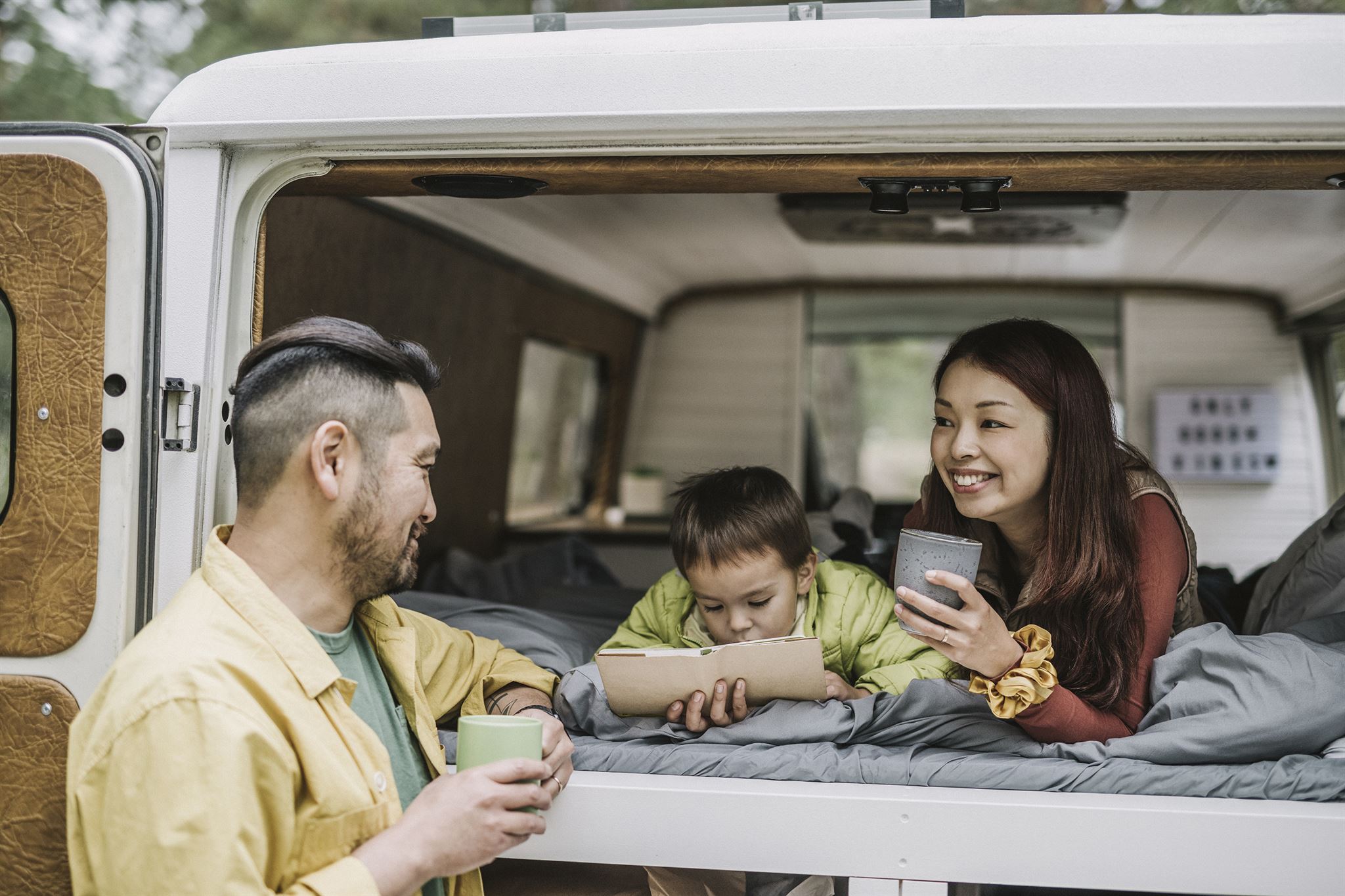 Family enjoying safari tour