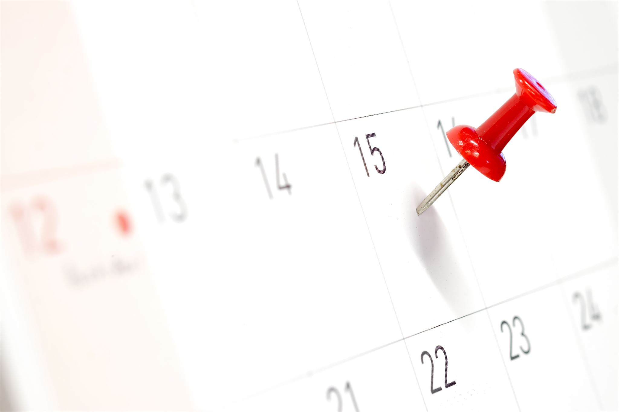 Calendar with marked appointments