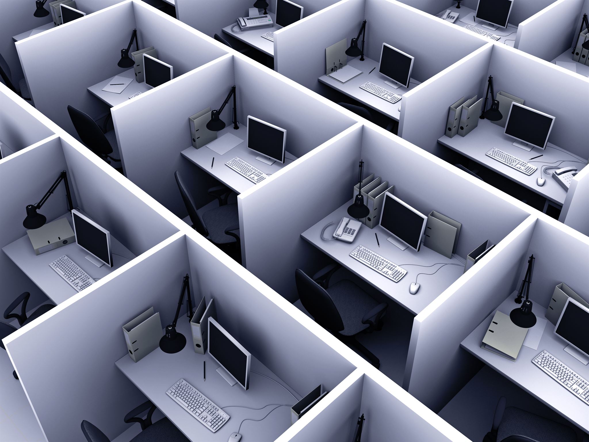 Ambiente de trabalho futurista e tecnológico