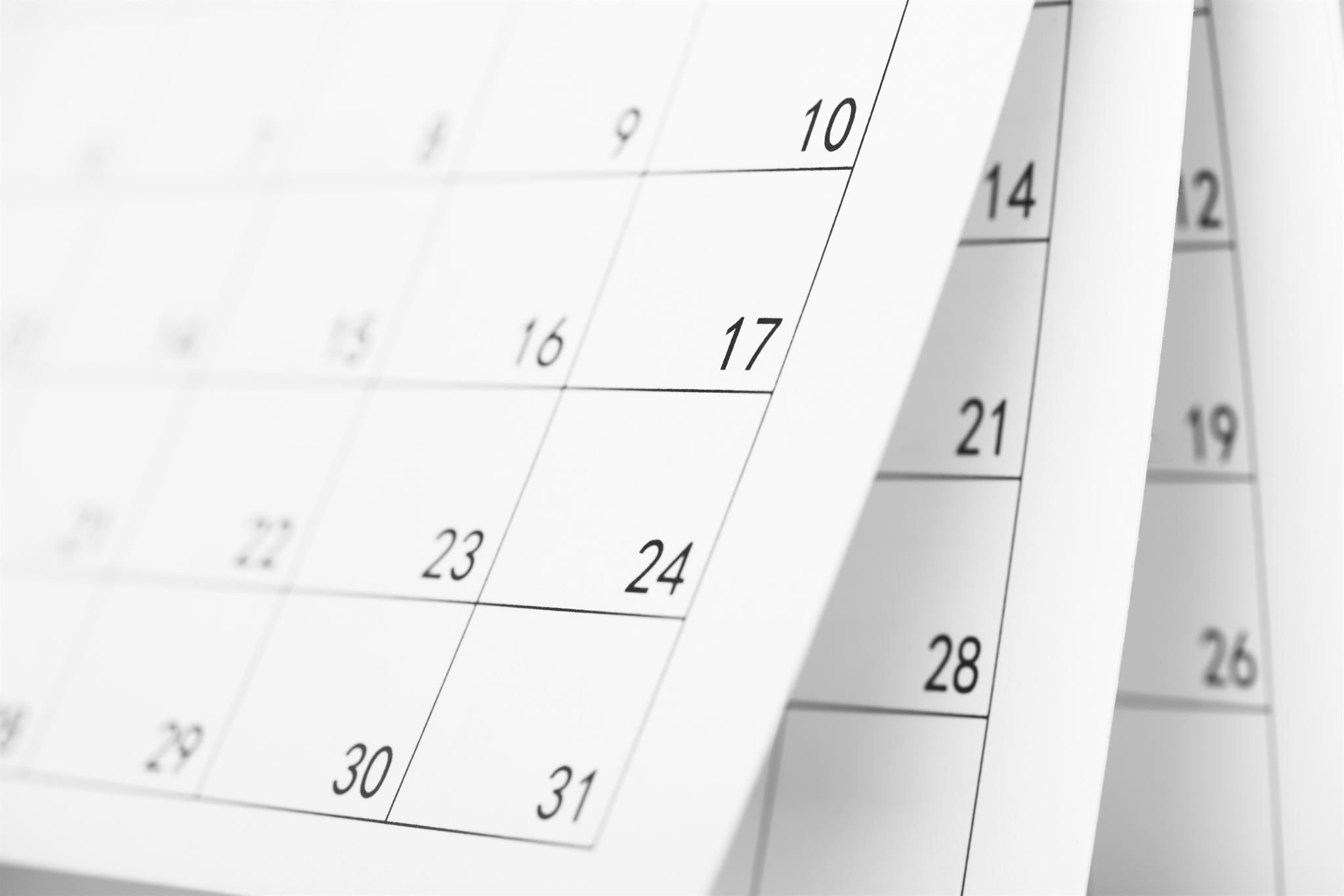 Calendar with appointment dates