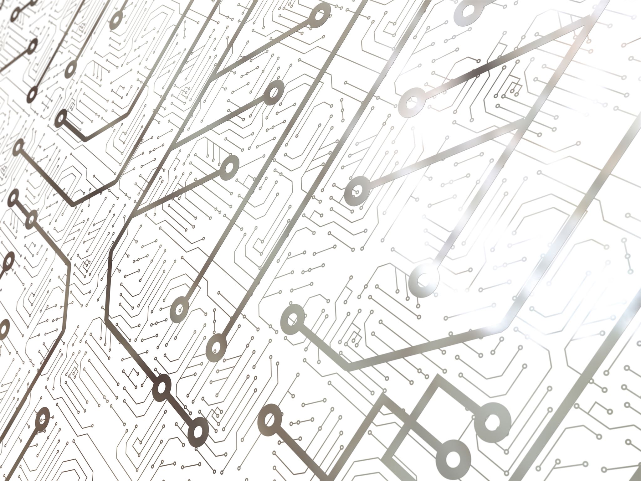 Abstract cybernetic human interface with glowing circuits