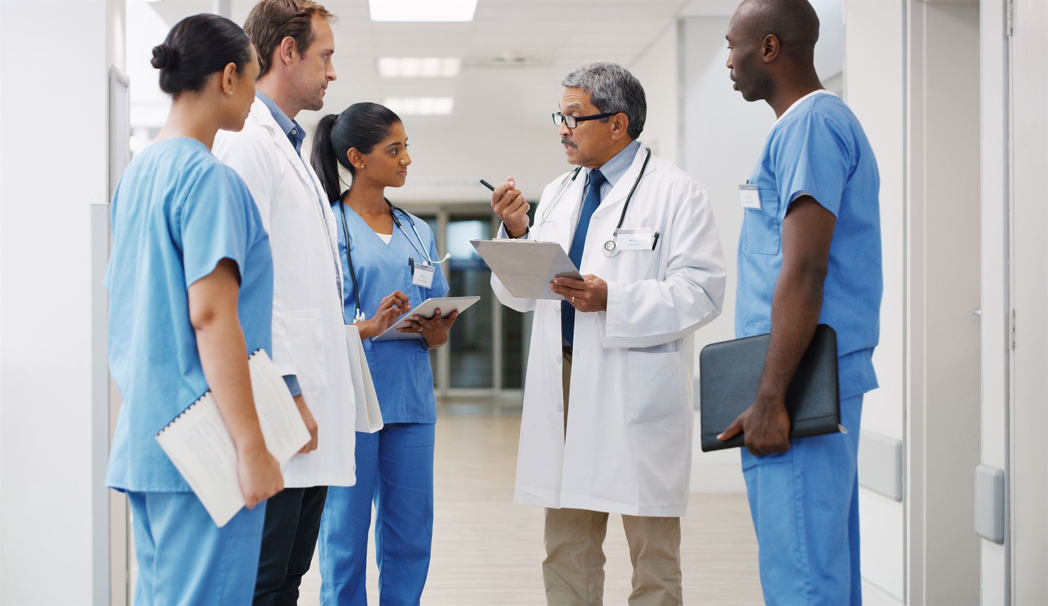 Healthcare professionals collaborating
