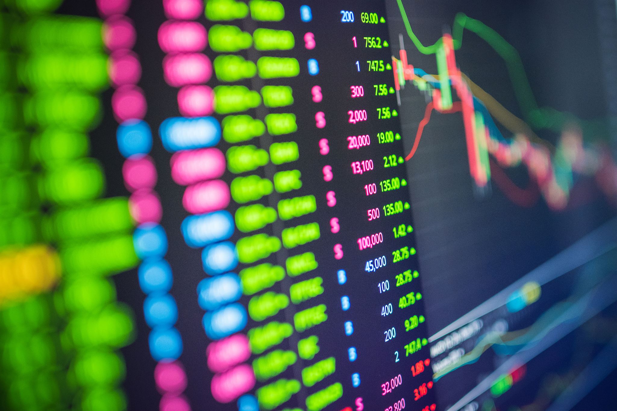 Financial report on computer screen