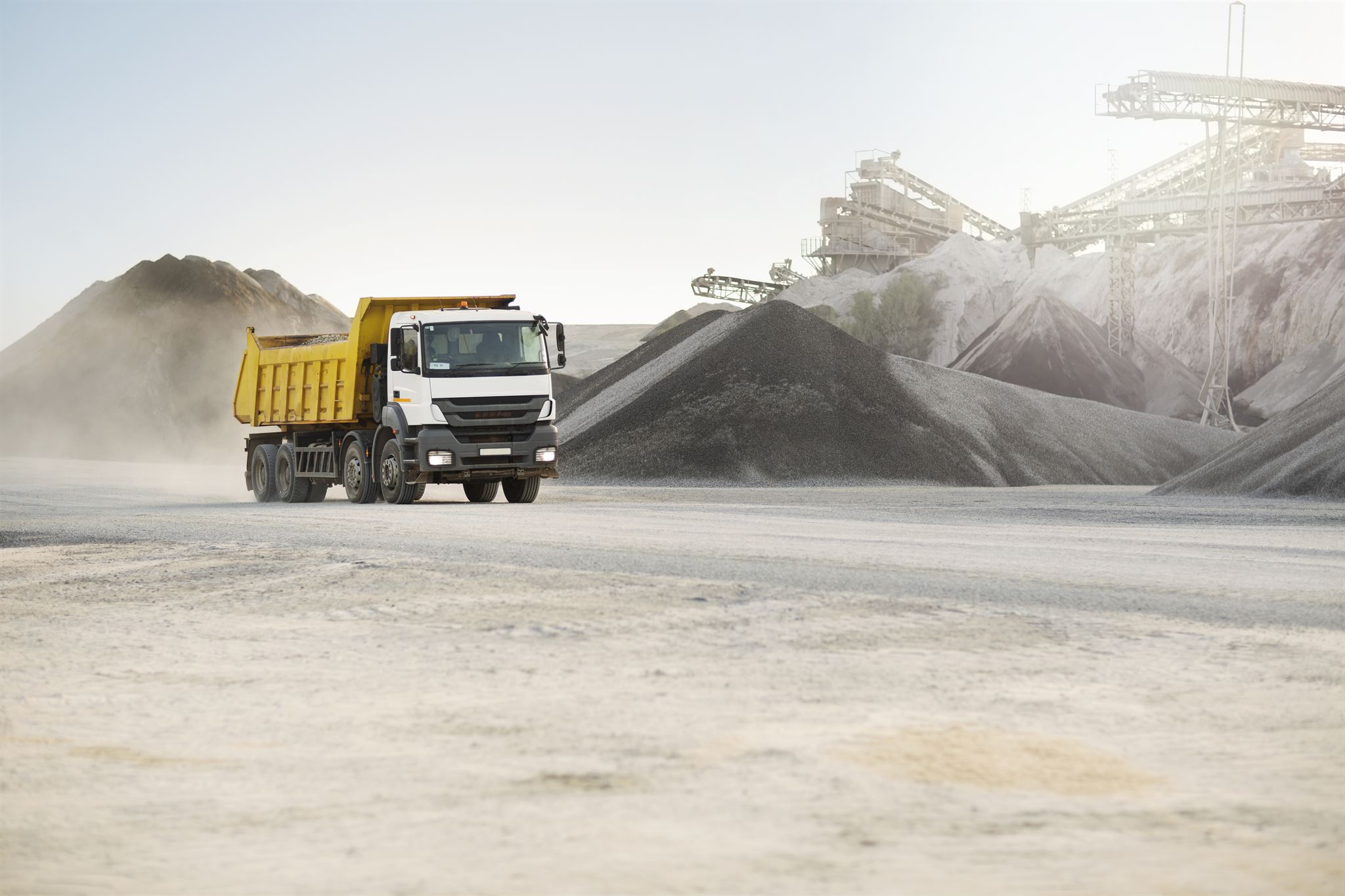 Heavy machinery operating on construction site