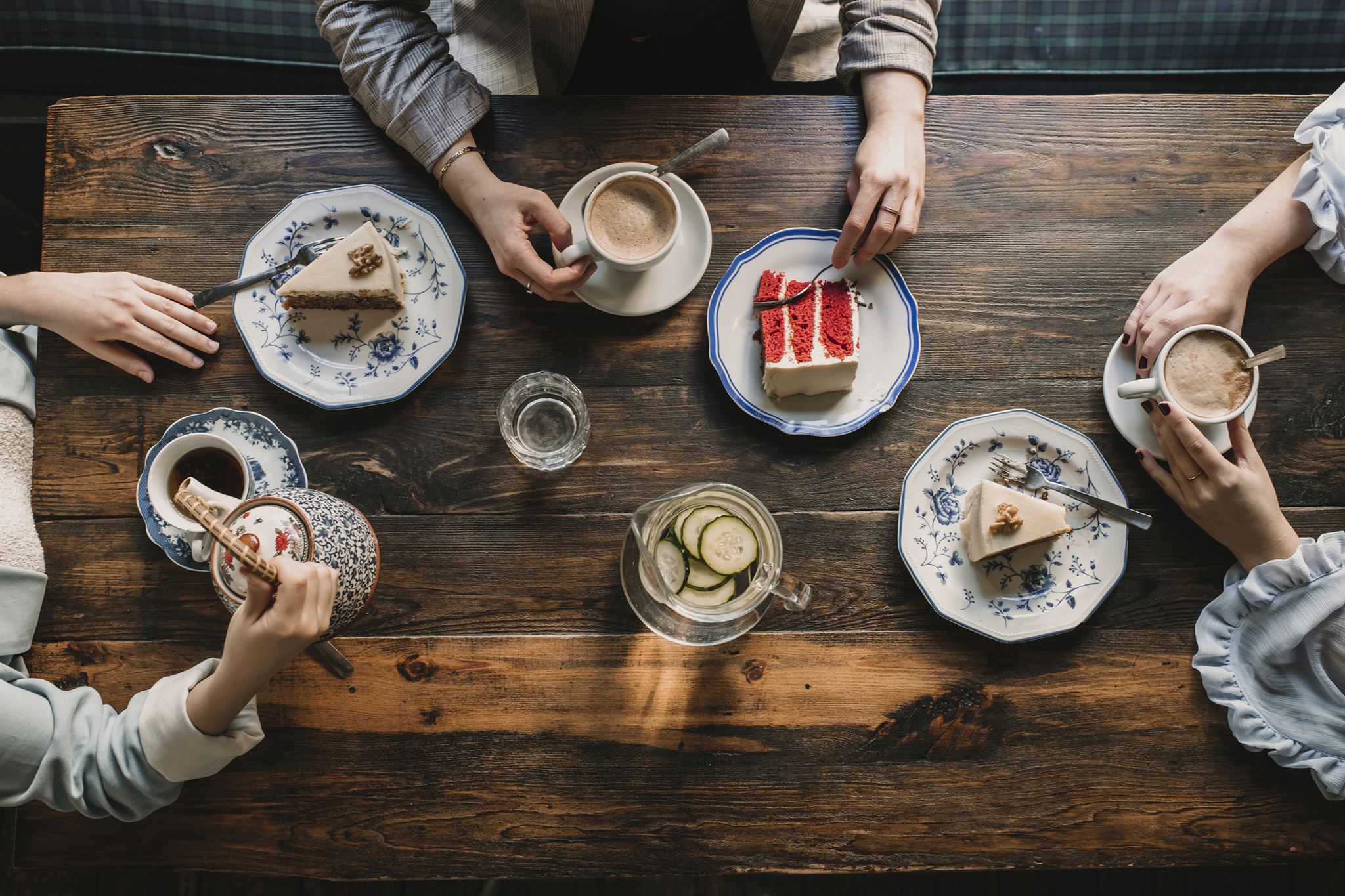 Coffee tasting event with people enjoying coffee