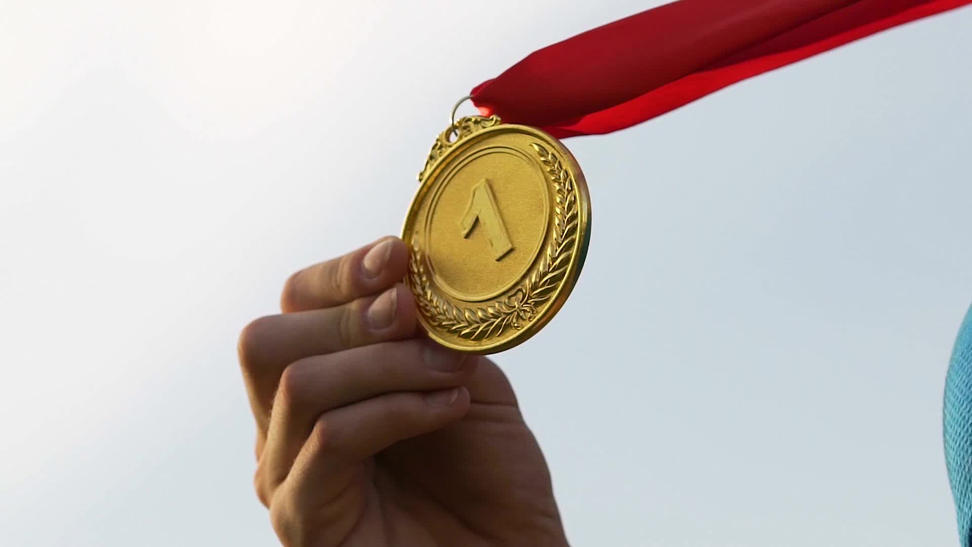 Swimmer receiving award