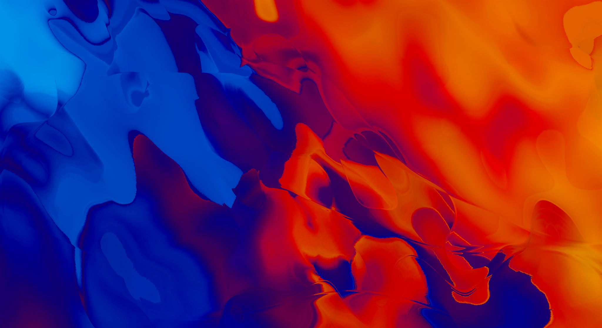 Abstrato futurista em laranja e azul