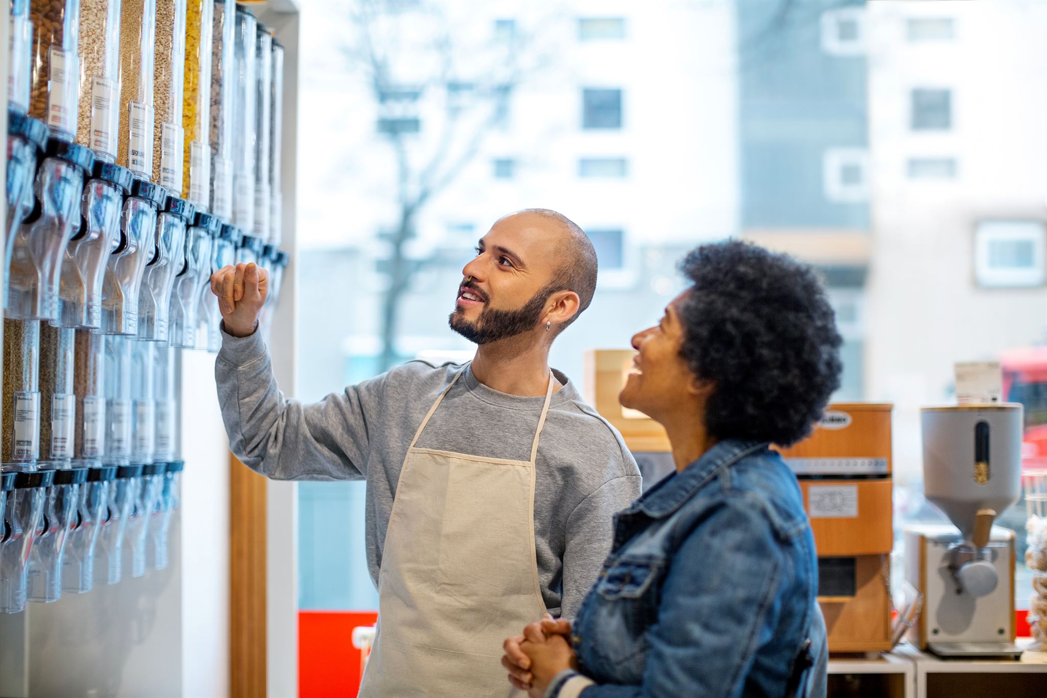 Retail store team assisting customers