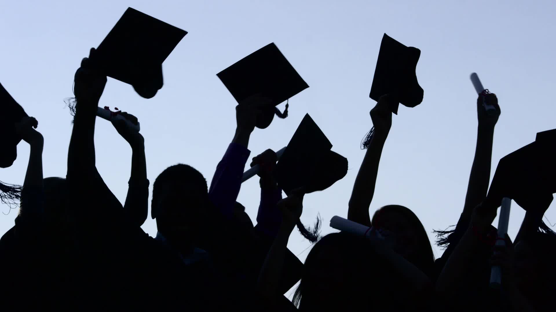 Students celebrating graduation