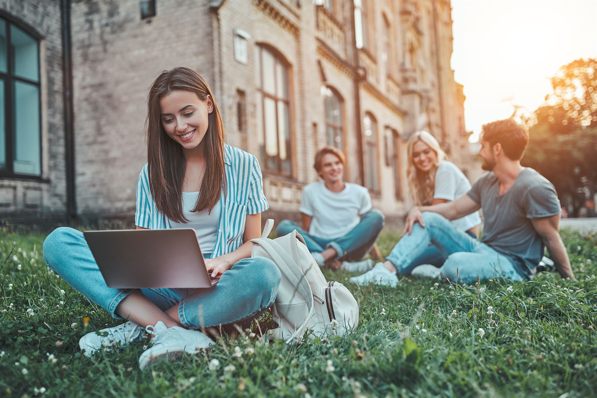 Prospective students exploring campus