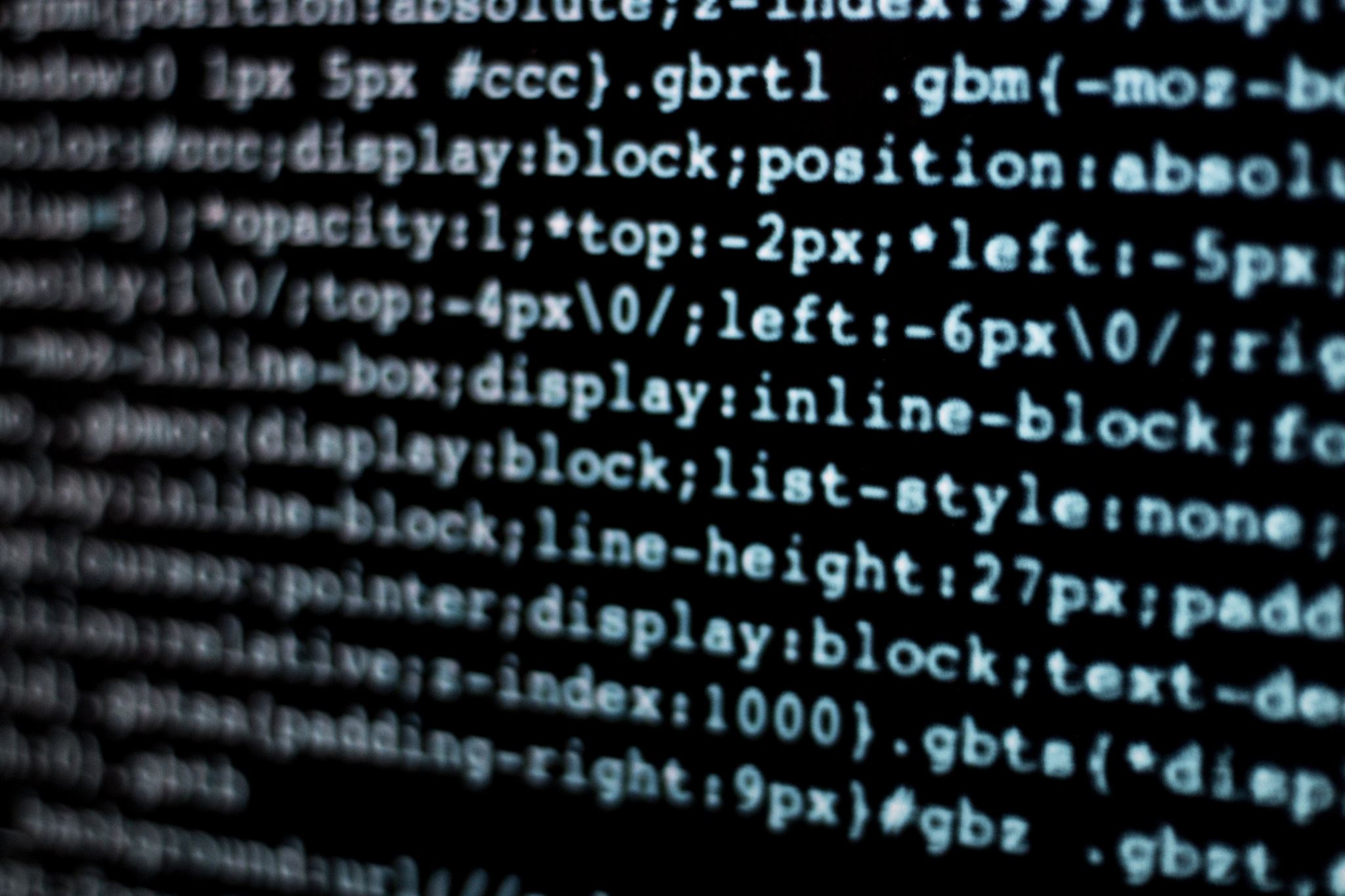 Software error alert on screen