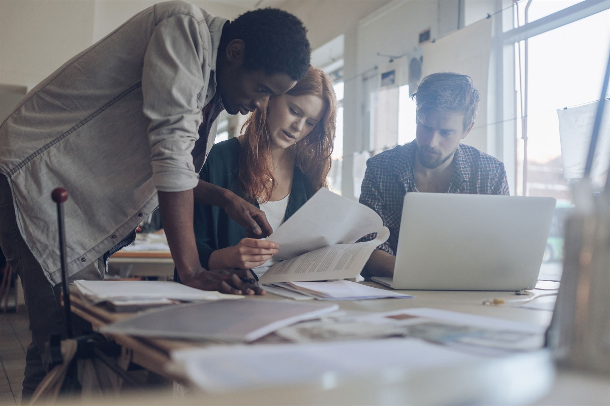 Team collaborating on data analytics