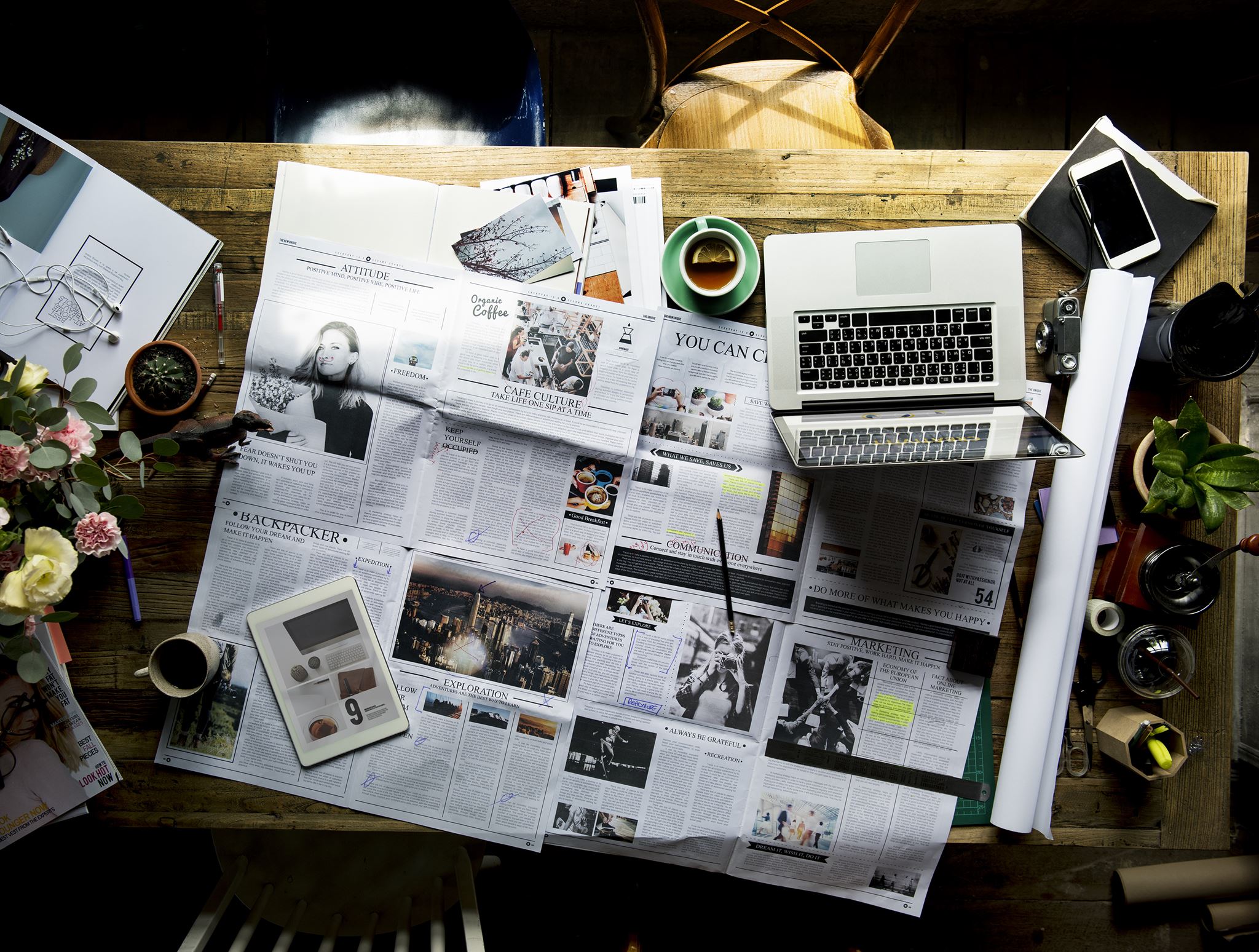 Company newsletter on digital device