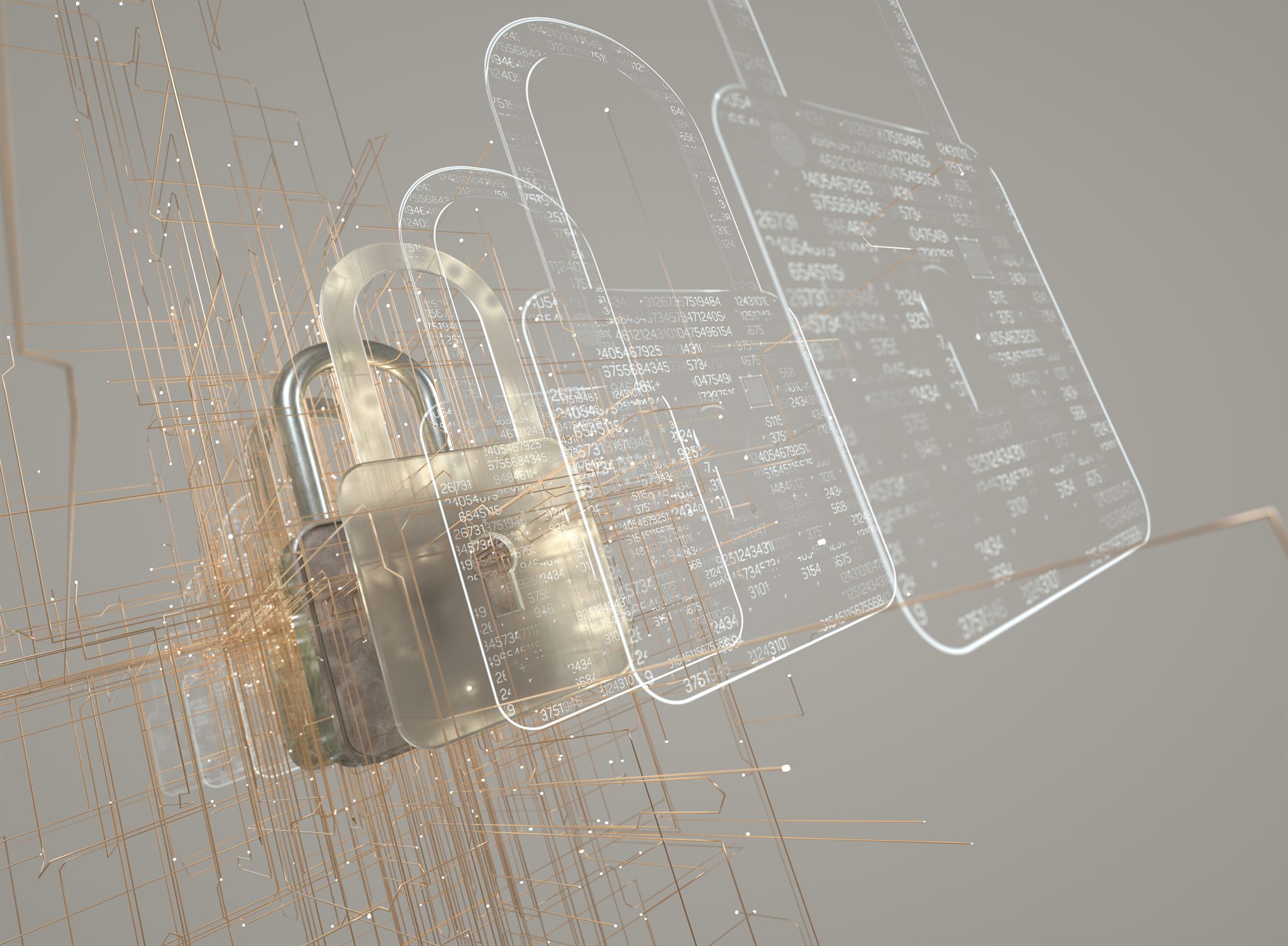 illustration of secure digital lock