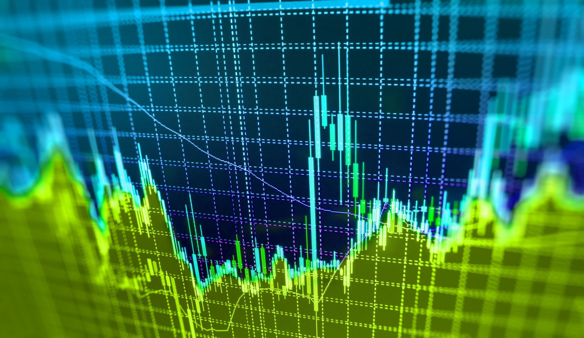 Financial charts on computer screen